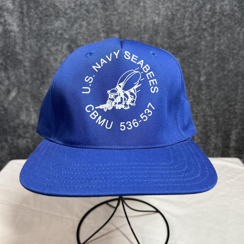 Bancroft Hat Cap Snap Back Mens Large Blue U.S. Navy Seabees CBMU 536-537